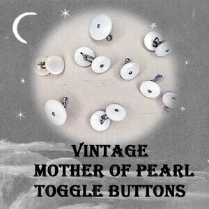 Vintage Mother of Pearl Toggle Buttons for Uniforms, Vests